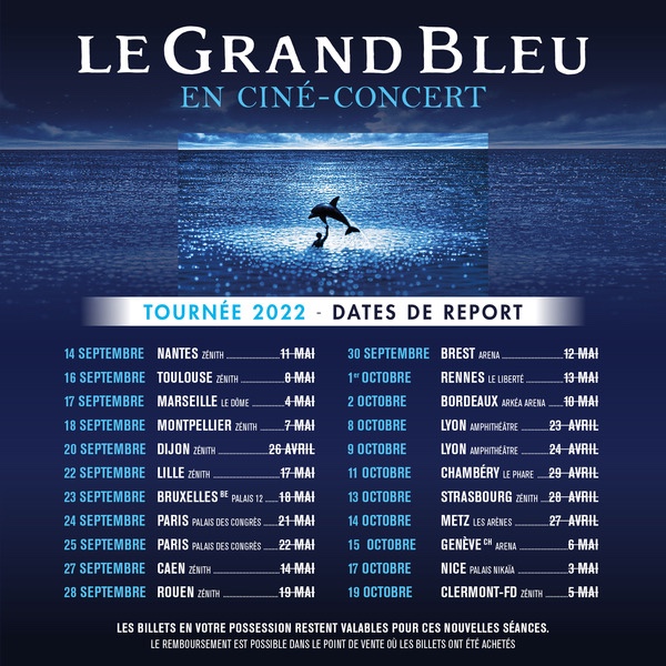 Le Grand Bleu en ciné-concert à Paris au Palais des Congrès les 24 et 25/09/2022