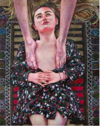 EXPOSITION DEVOILER - H GALLERY - Nazanin Pouyandeh, Sans titre, 2018, huile sur toile, 50 x 40 cm, Courtesy Galerie Sator